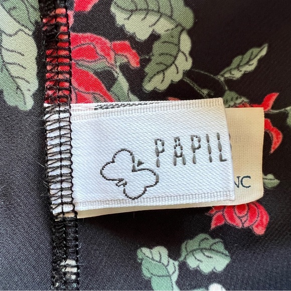 VTG 80s Papillon Blanc Black Floral Print Camisole, 36 - Picture 6 of 7